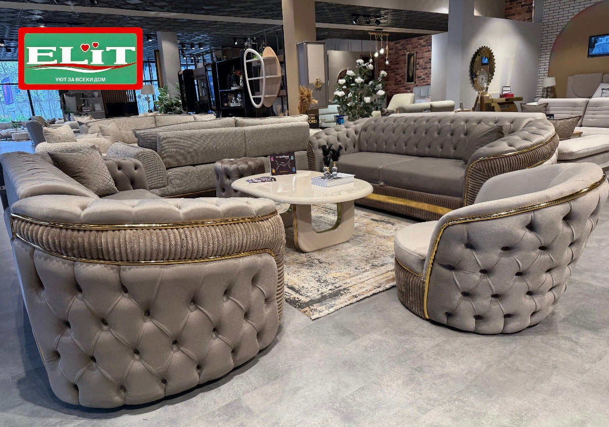 BRUKSEL CAPPUCINO SOFA SET 3+3+1