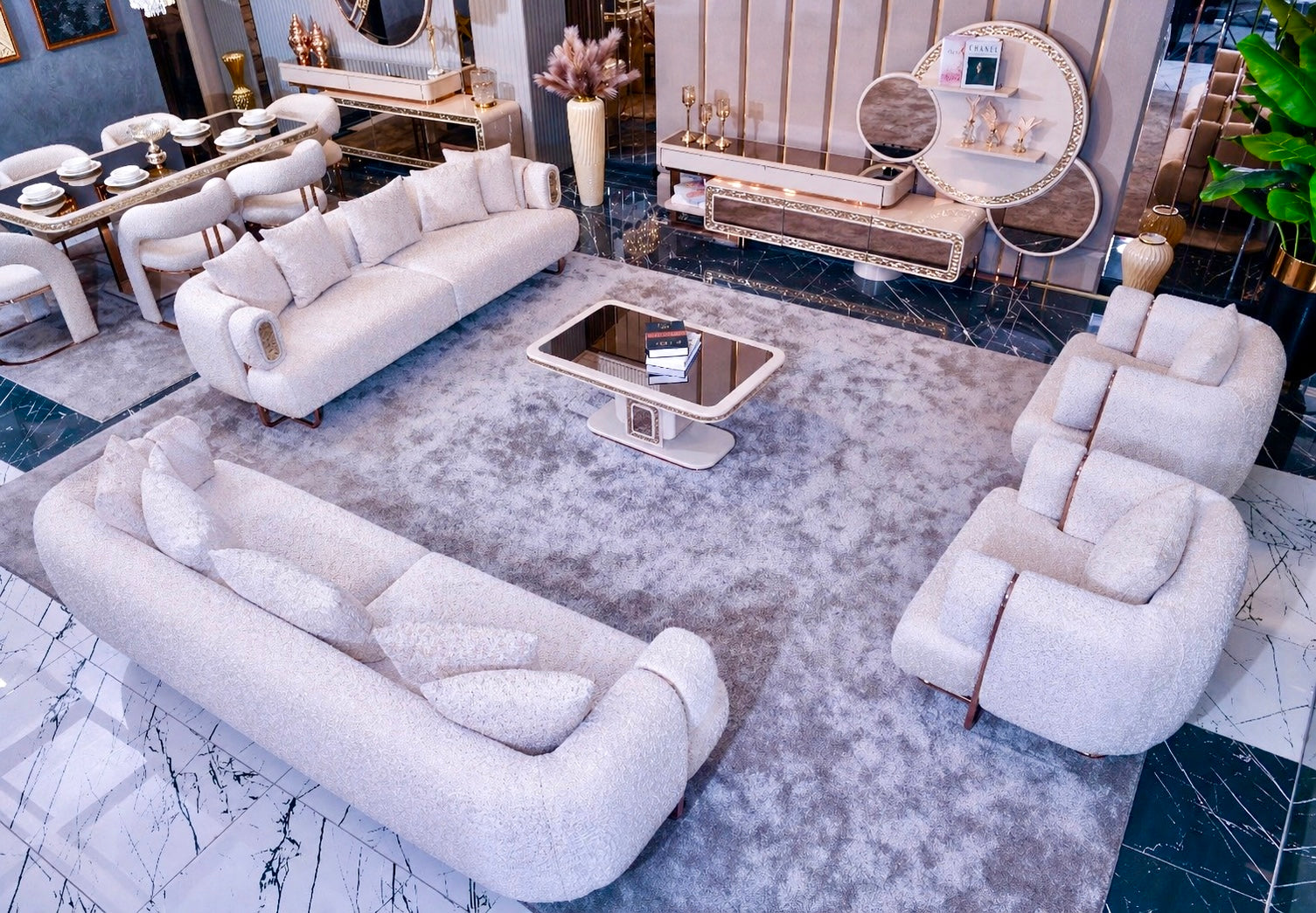 TESLA Sofa set 3+3+1+1+ Coffee table
