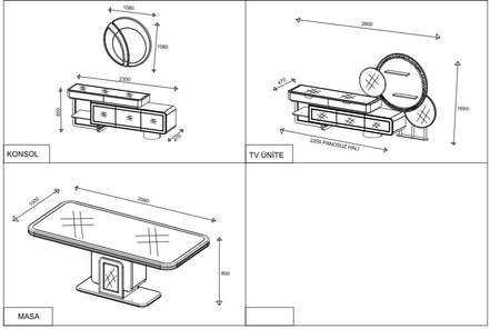 TESLA PLATIN ТВ ШКАФ