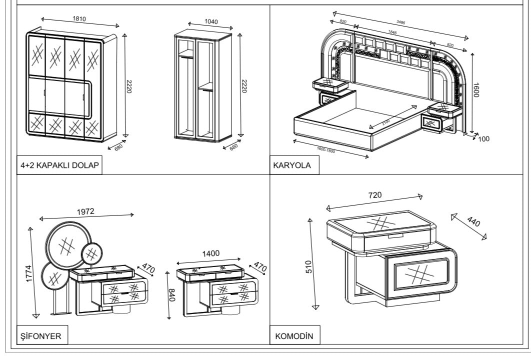 TESLA PLATIN Спален комплект