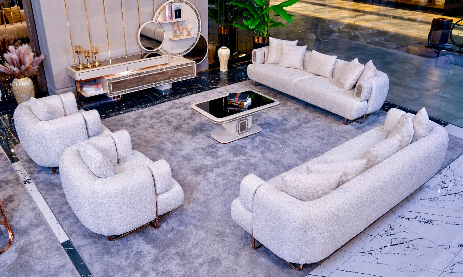 TESLA Sofa set 3+3+1+1+ Coffee table