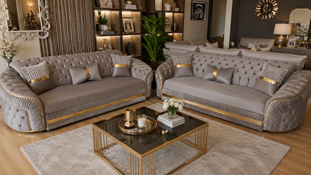 BRUKSEL CAPPUCINO SOFA SET 3+3+1