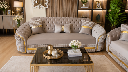 BRUKSEL CAPPUCINO SOFA SET 3+3+1