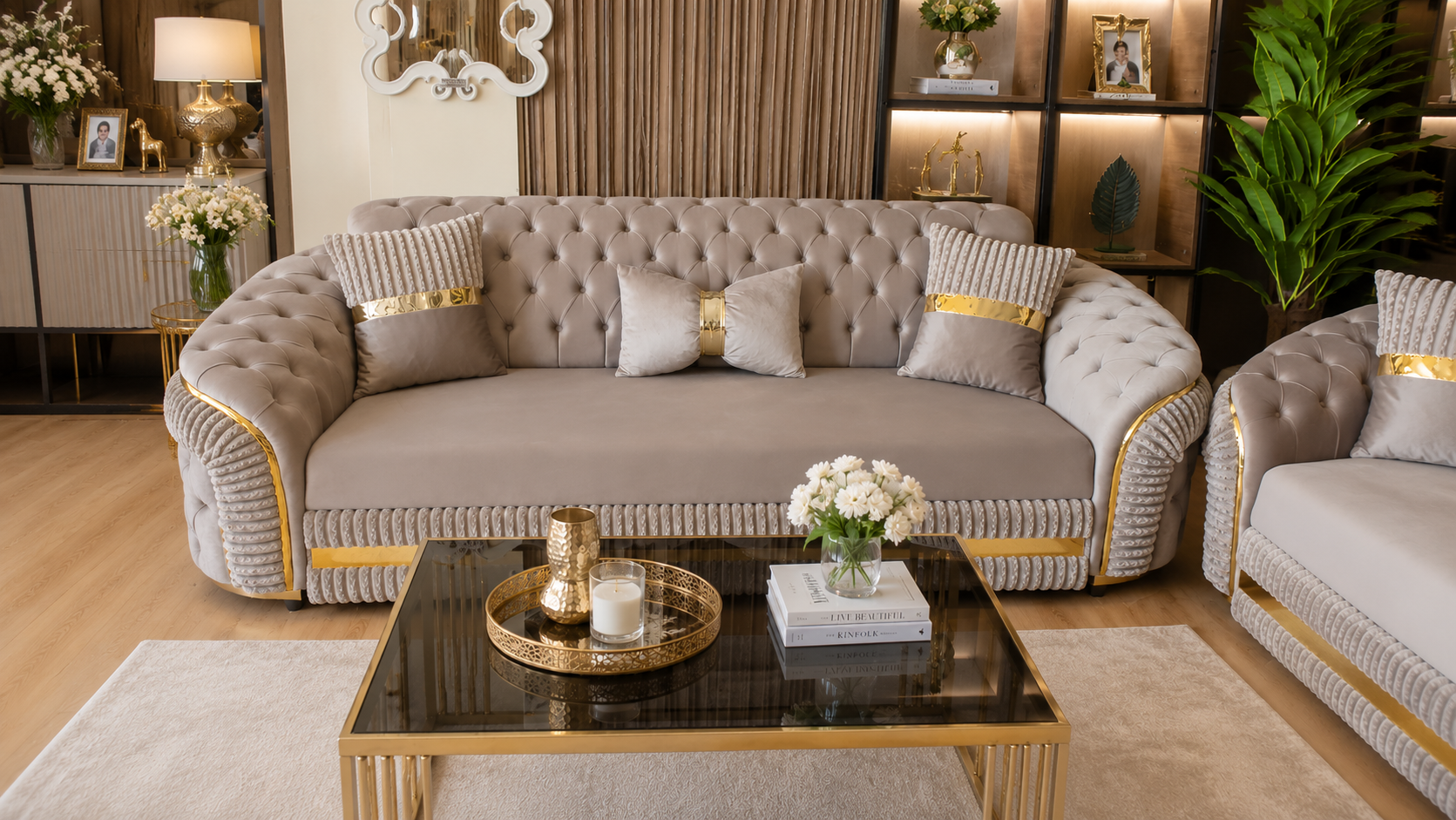 BRUKSEL CAPPUCINO SOFA SET 3+3+1