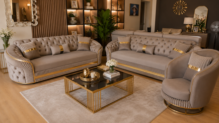 BRUKSEL CAPPUCINO SOFA SET 3+3+1
