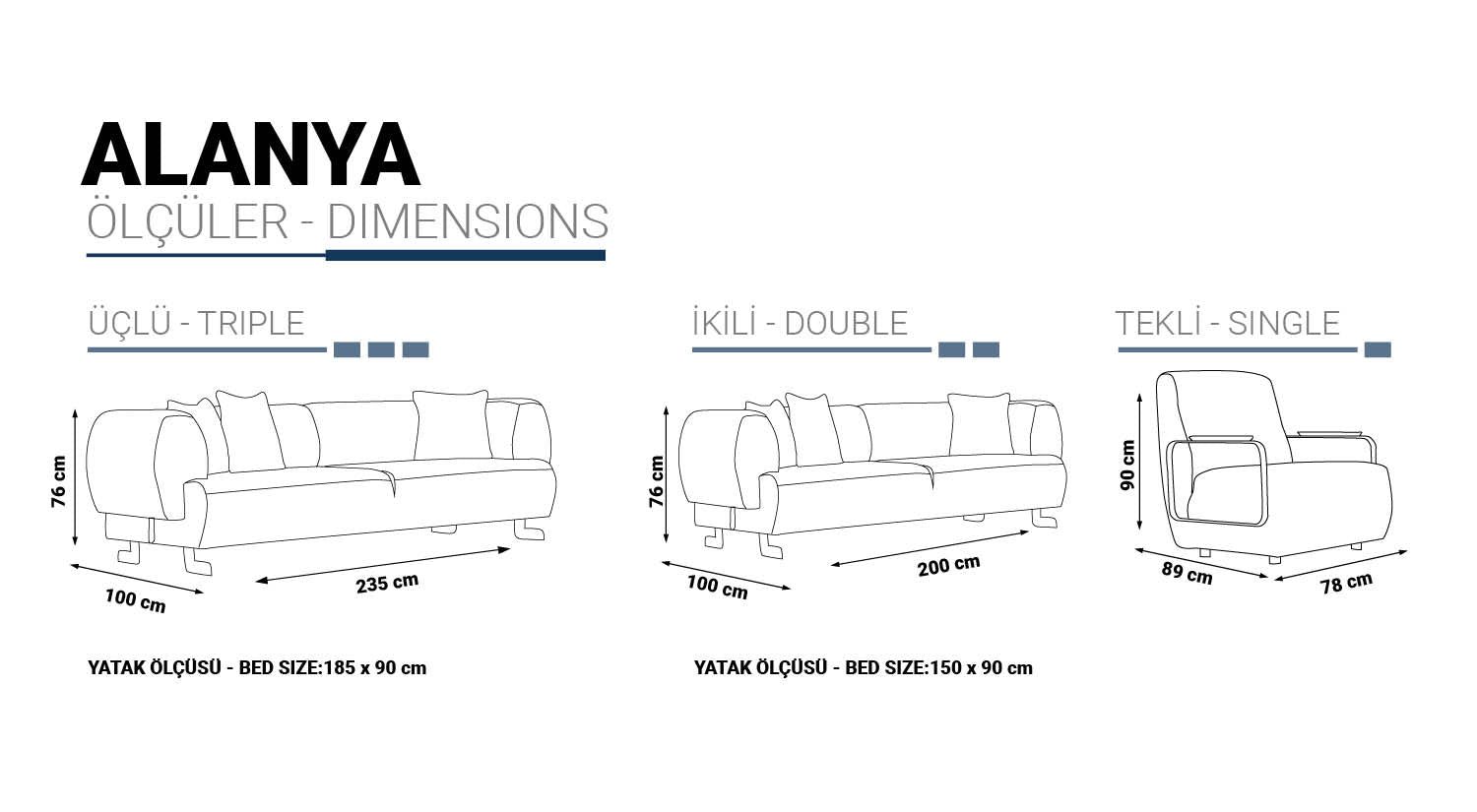 Холова гарнитура ALANYA 3+3+1