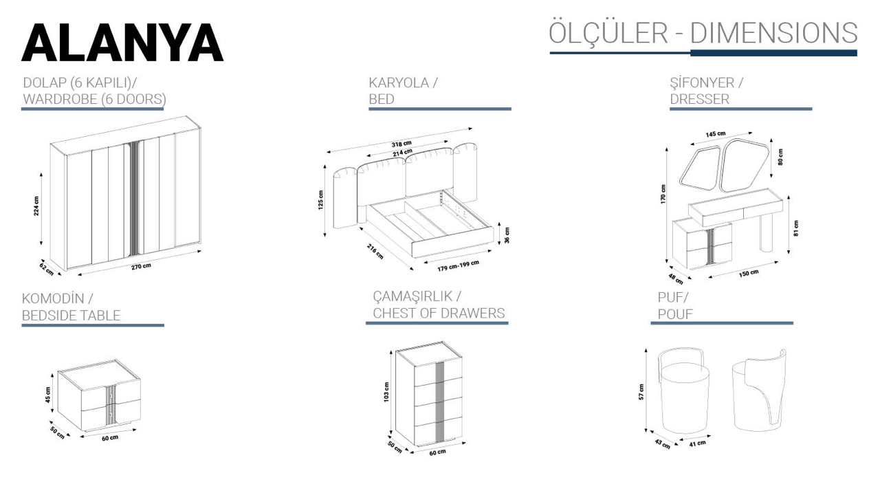 ALANYA Спален комплект