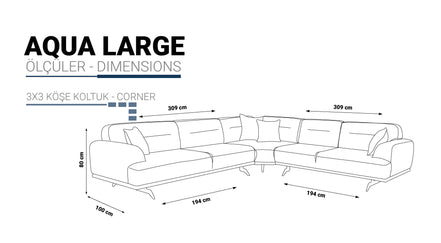 AQUA LARGE Ъглов диван