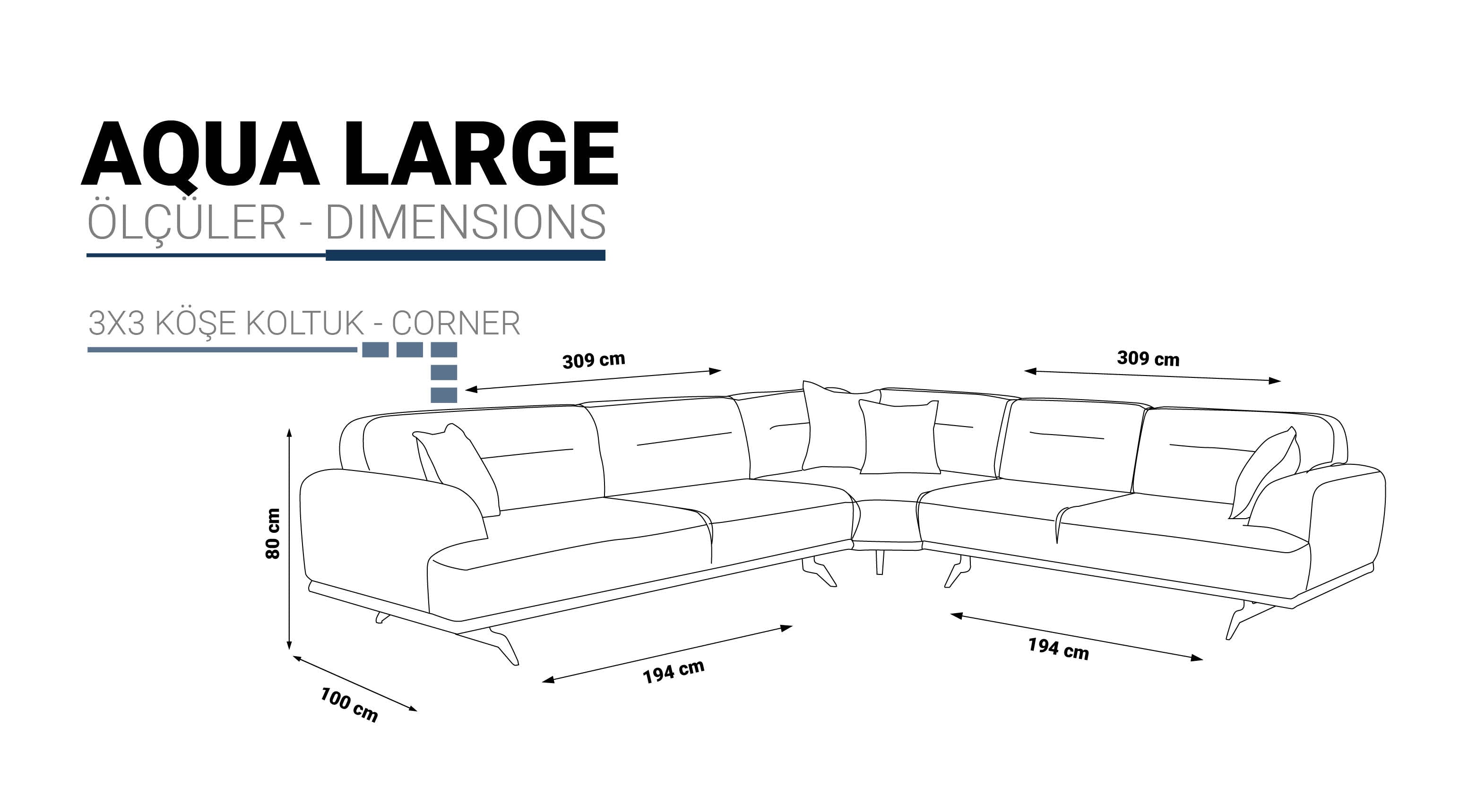 AQUA LARGE Ъглов диван