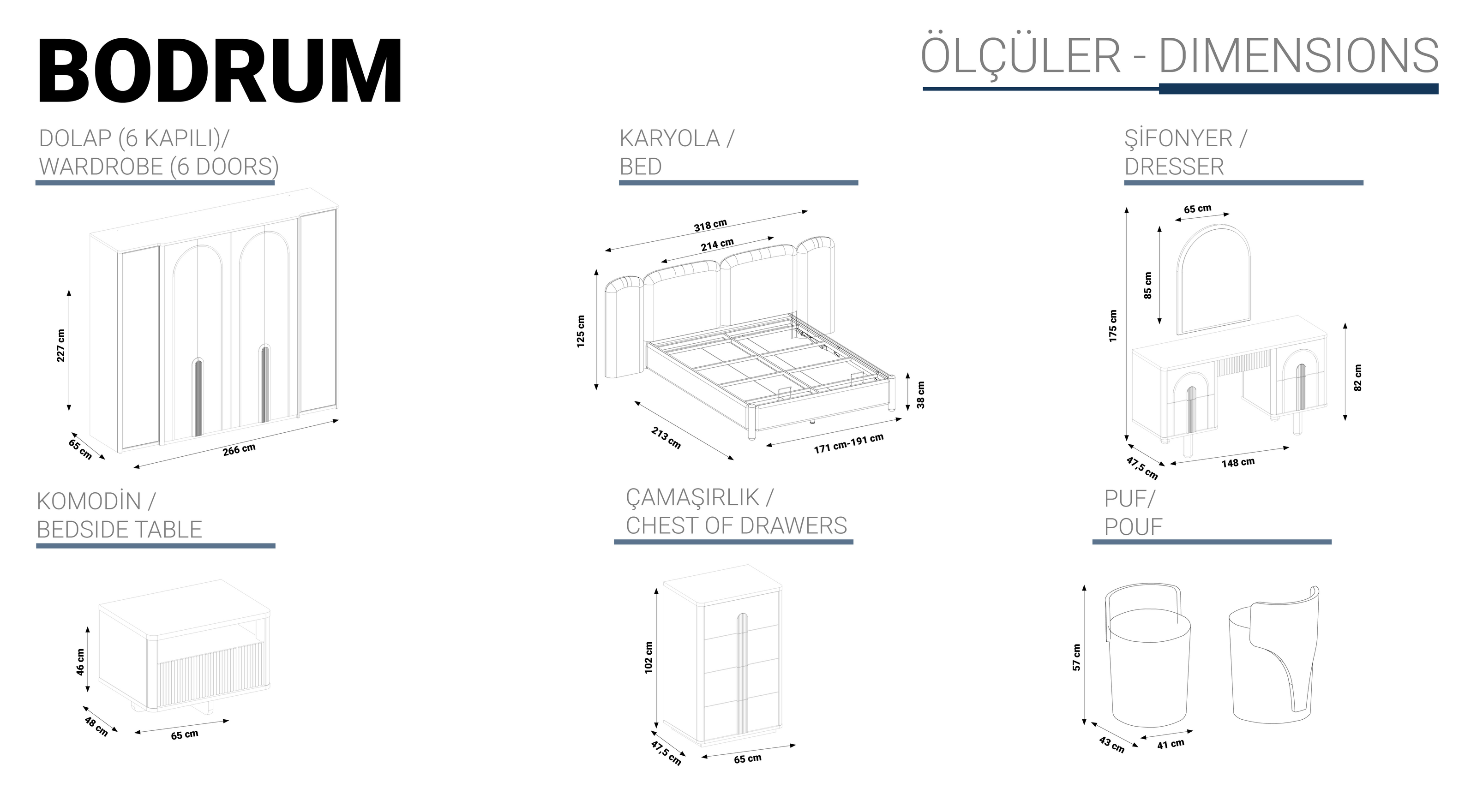 BODRUM Спален комплект