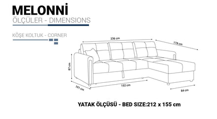 MELONI Corner set