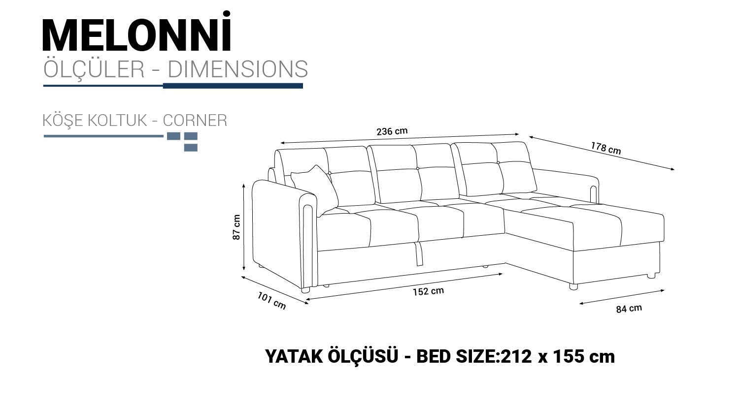 MELONI Corner set