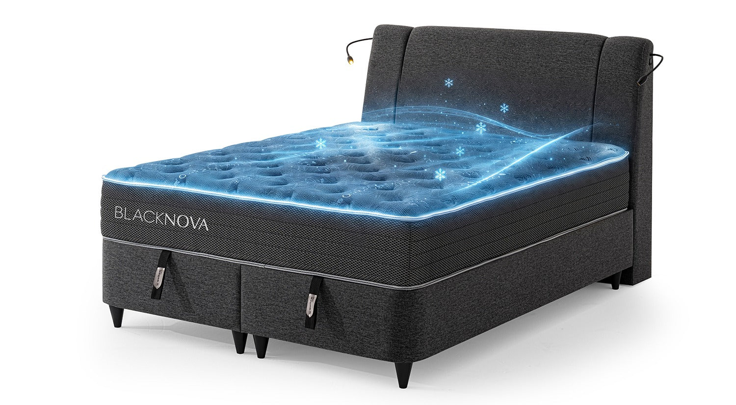BLACK NOVA BED + BLACK NOVA MATTRESS
