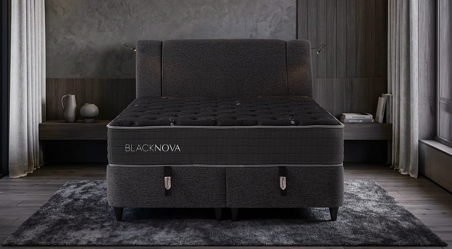 BLACK NOVA BED + BLACK NOVA MATTRESS